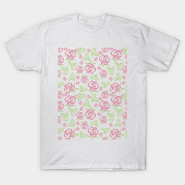 Roses pattern T-Shirt by Julia_Faranchuk